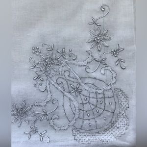 New cotton hand embroidered handkerchief floral hankie